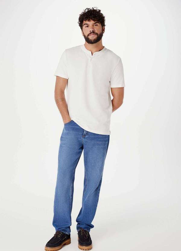 Hering - Calca Jeans Masculina Reta Azul