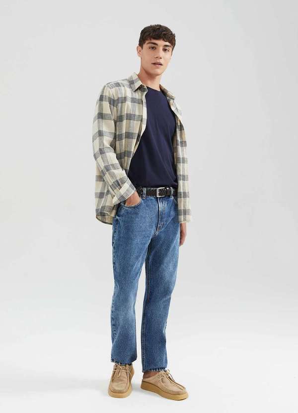 Hering - Calca Jeans Masculina Reta Azul