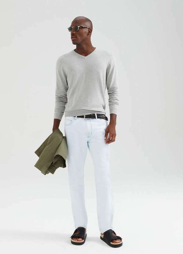 Hering - Calca Jeans Masculina Reta Cinza