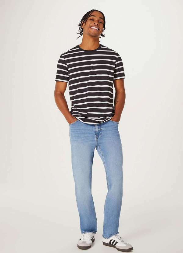 Hering - Calca Jeans Masculina Reta com Elastano Azul