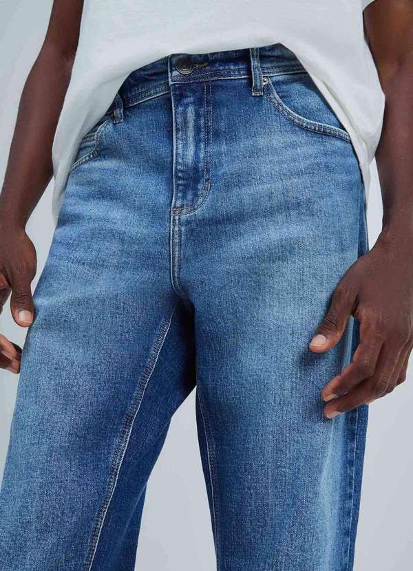 Hering - Calca Jeans Masculina Reta com Elastano Azul 4