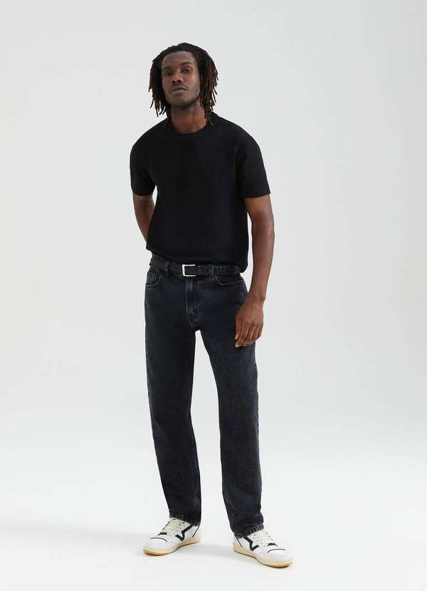 Calca Jeans Masculina Reta Preto Hering Oficial