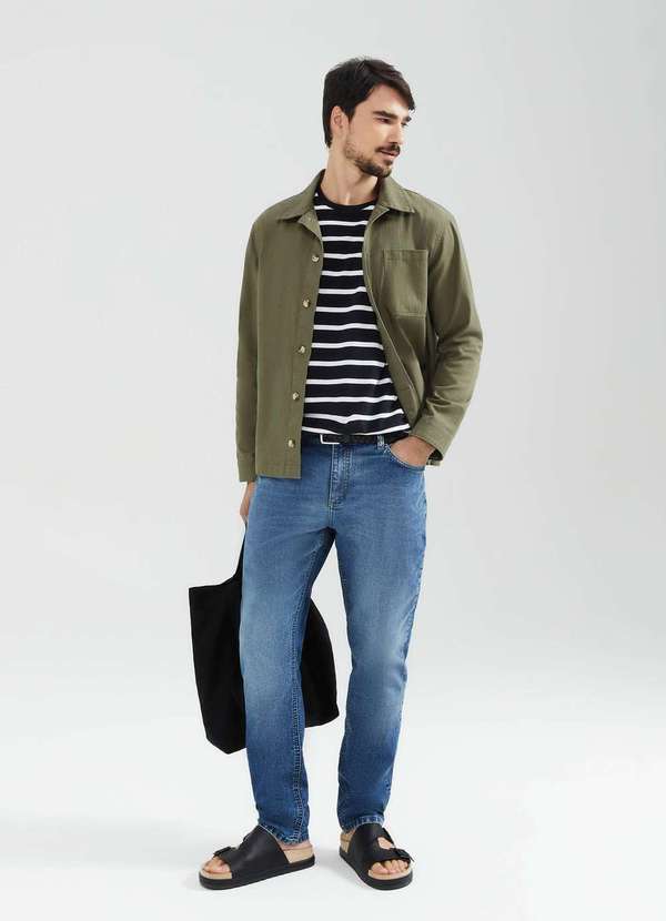 Hering - Calca Jeans Masculina Slim Azul