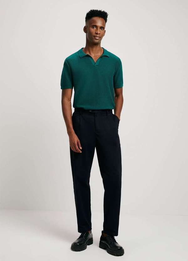 Hering - Calca Masculina Chino Reta em Sarja Empapelada Preto