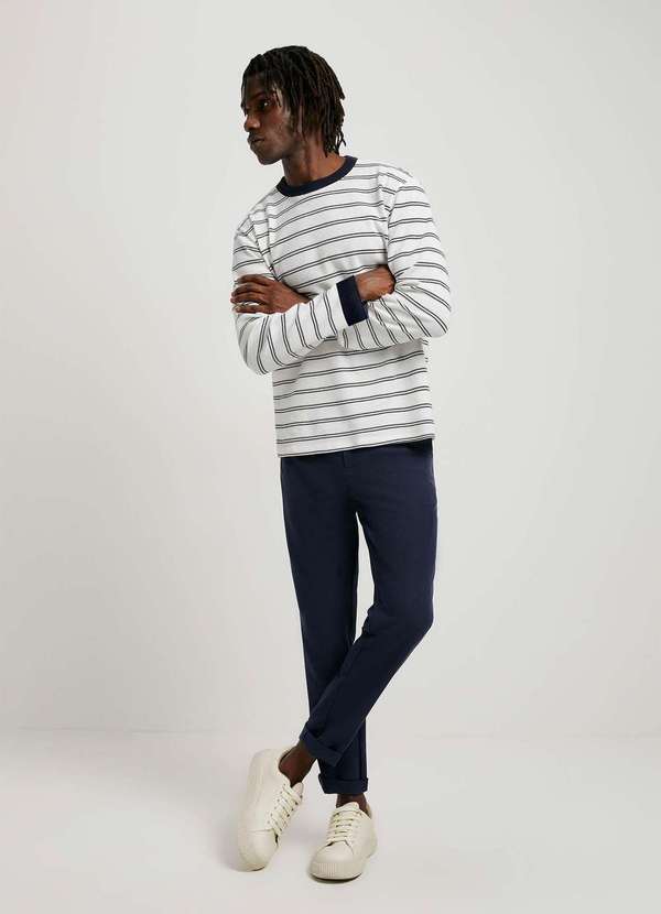 Hering - Calca Masculina Reta Chino em Tecido Azul