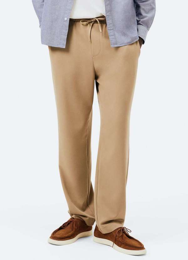 Hering - Calca Masculina Reta com Cos Elastico Bege 4