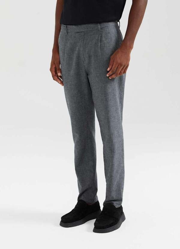 Hering - Calca Masculina Reta em Alfaiataria com Linho Azul 2