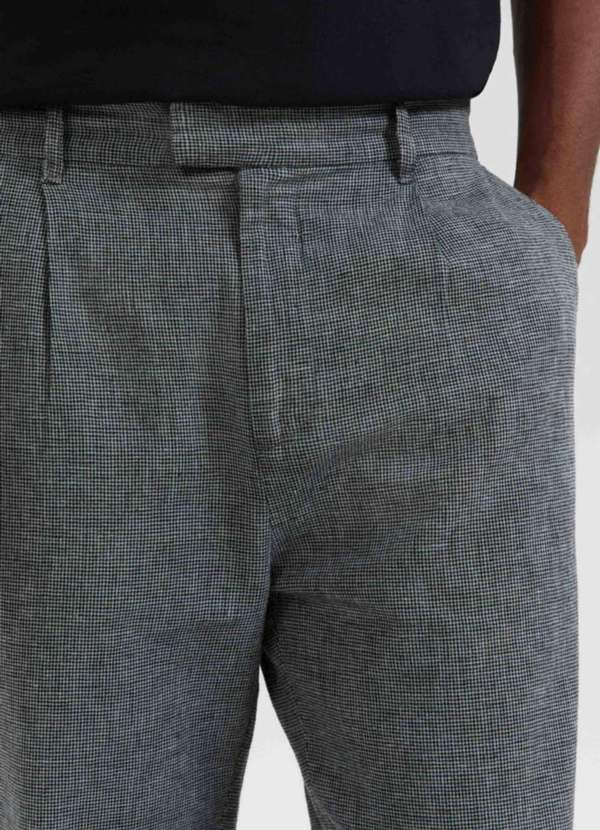 Hering - Calca Masculina Reta em Alfaiataria com Linho Azul 3