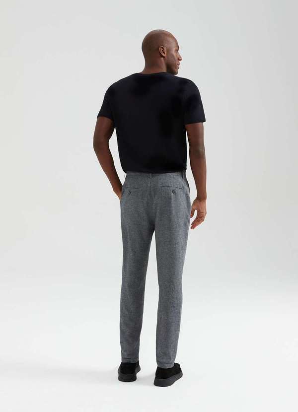 Hering - Calca Masculina Reta em Alfaiataria com Linho Azul 4