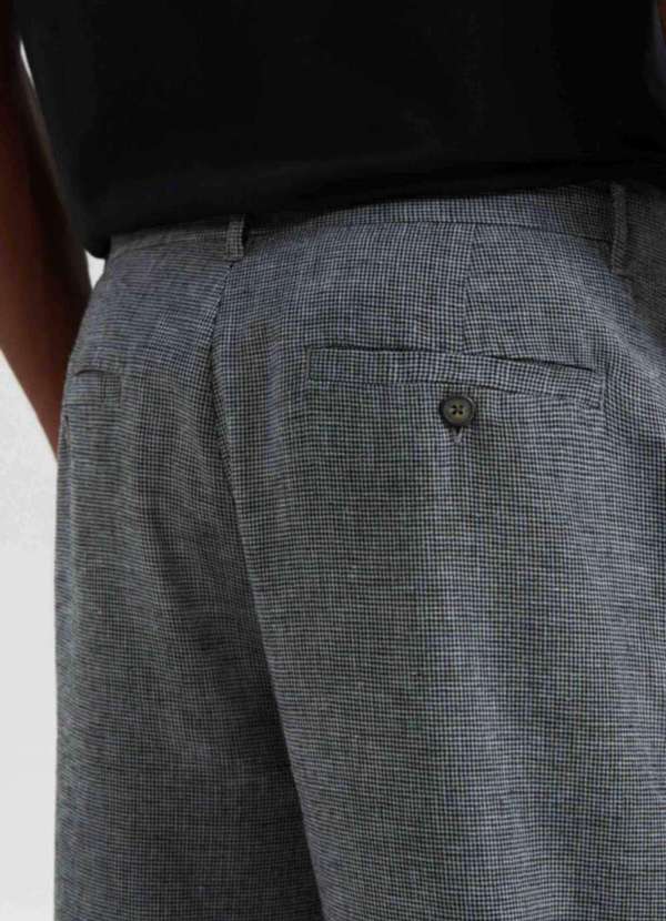 Hering - Calca Masculina Reta em Alfaiataria com Linho Azul 5