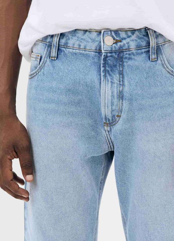 Hering - Calca Masculina Reta em Jeans Azul 4