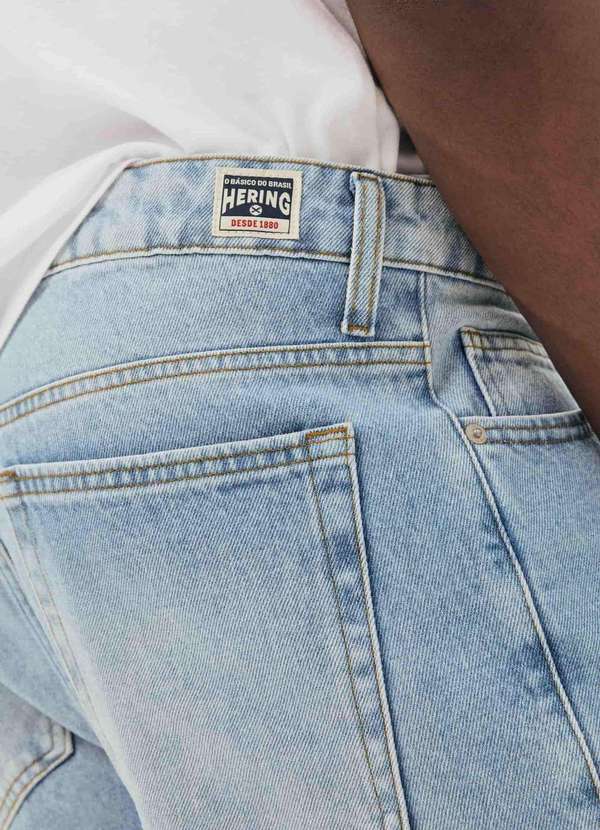 Hering - Calca Masculina Reta em Jeans Azul 5