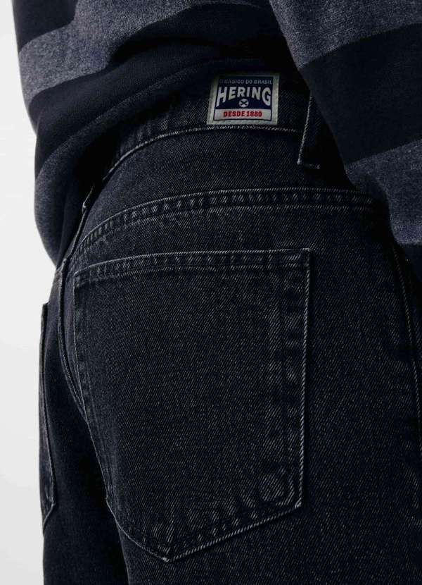 Hering - Calca Masculina Reta em Jeans Preto 4