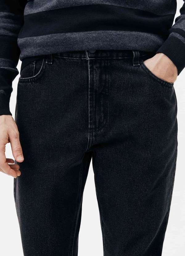 Hering - Calca Masculina Reta em Jeans Preto 5