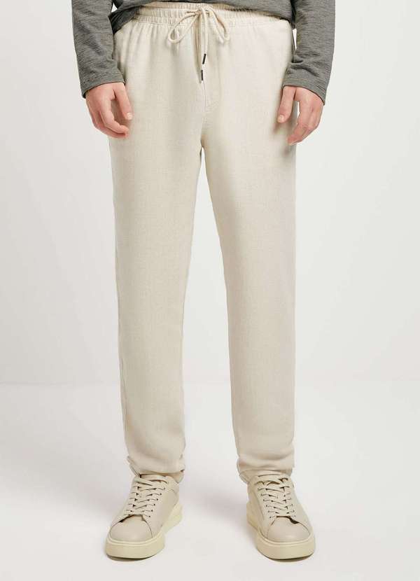 Hering - Calca Masculina Reta em Linho Bege 4