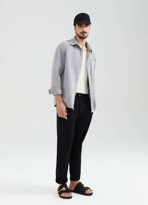 Hering Calca Masculina Reta em Linho Preto