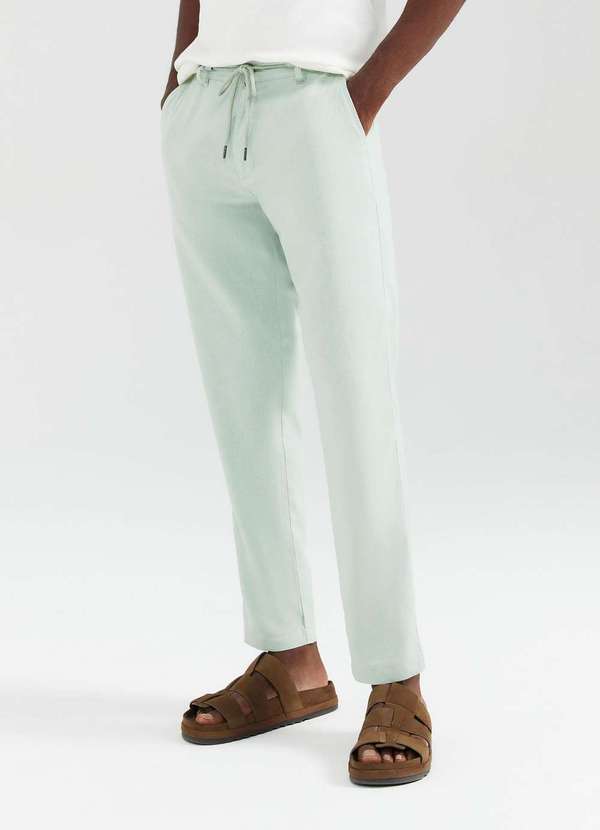 Hering - Calca Masculina Reta em Linho Verde 2