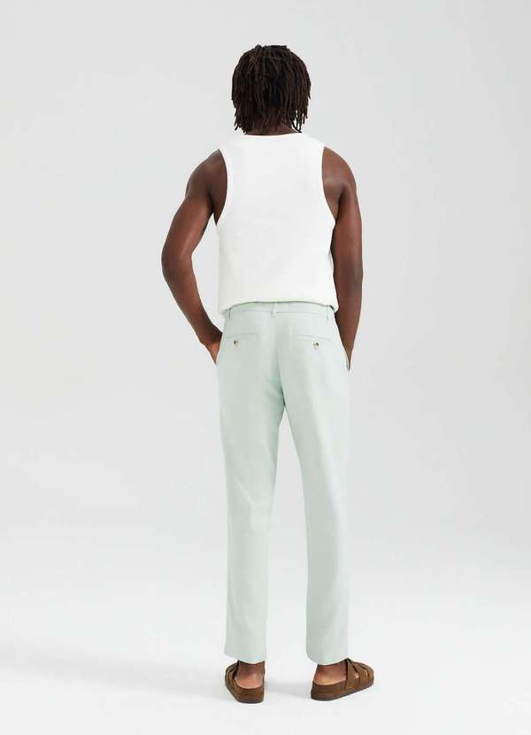 Hering - Calca Masculina Reta em Linho Verde 3