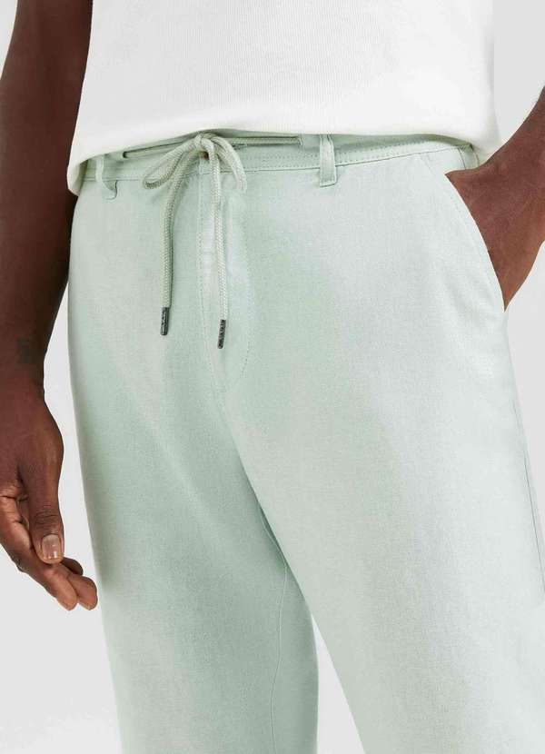 Hering - Calca Masculina Reta em Linho Verde 4