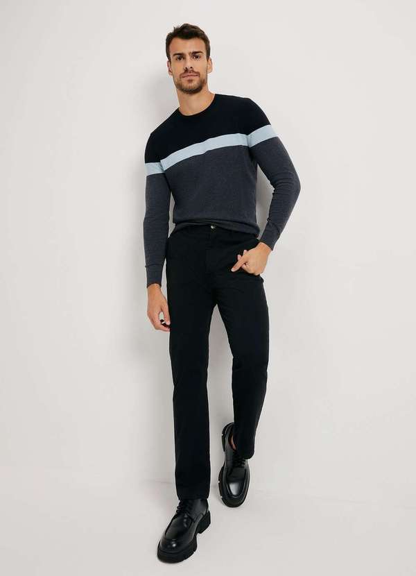 Hering - Calca Masculina Reta em Sarja Peletizada Preto