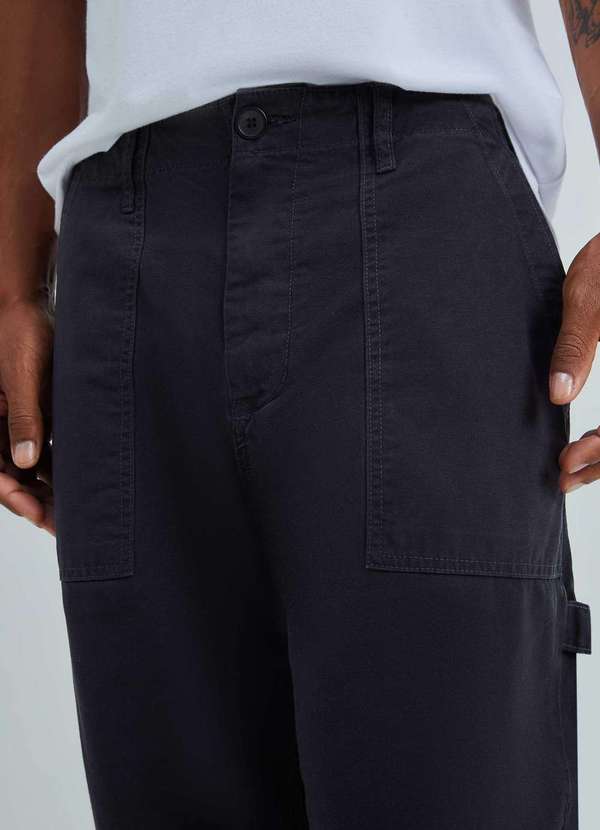 Hering - Calca Masculina Reta em Sarja Texturizada Preto 4