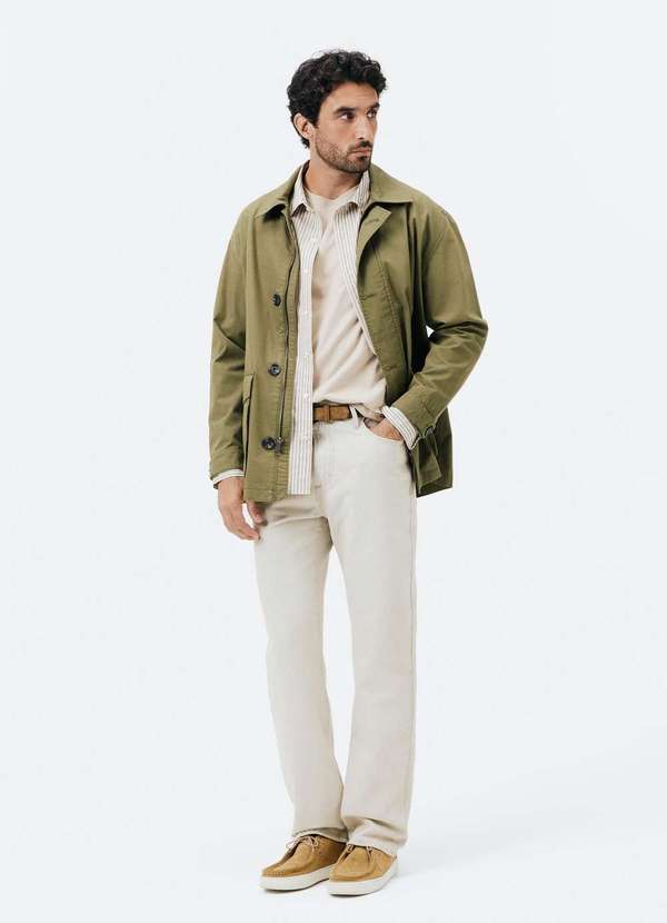 Hering - Calca Masculina Reta em Sarja Cinza