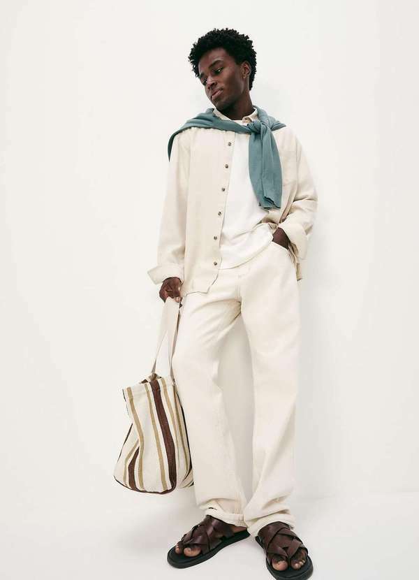 Hering - Calca Masculina Reta em Sarja Branco