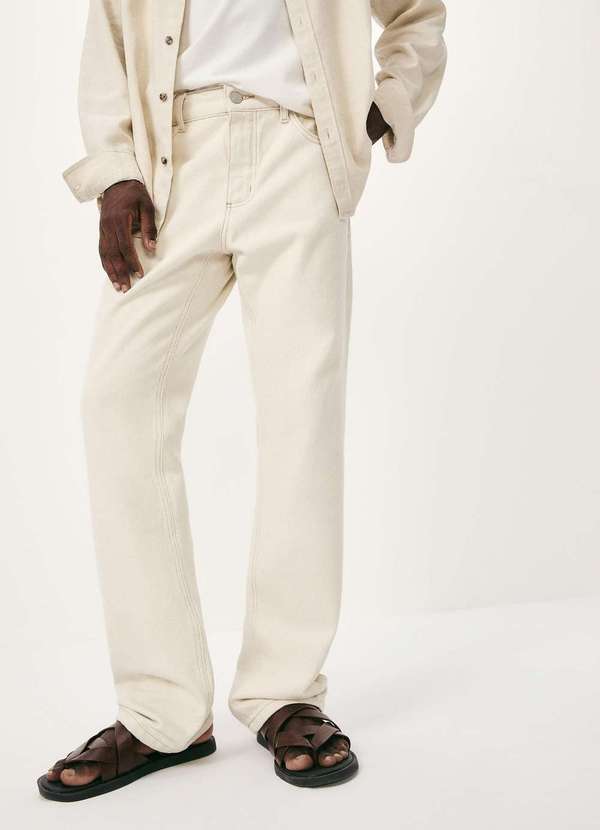 Hering - Calca Masculina Reta em Sarja Branco 4