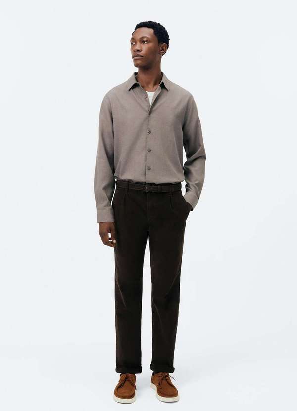 Hering - Calca Masculina Reta em Veludo Marrom