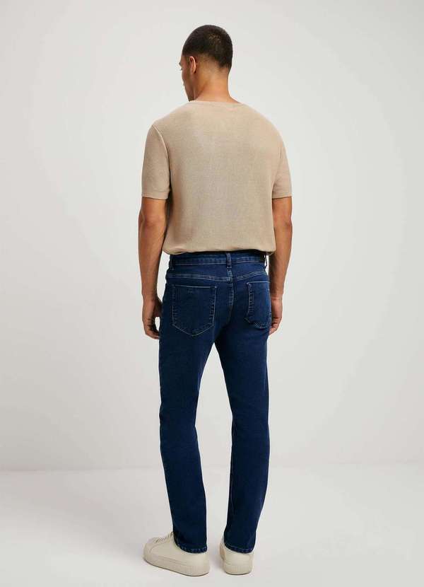 Hering - Calca Masculina Slim em Jeans Moletom Azul 3