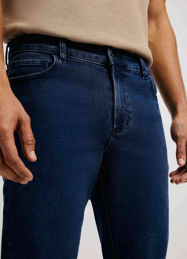 Hering - Calca Masculina Slim em Jeans Moletom Azul 4
