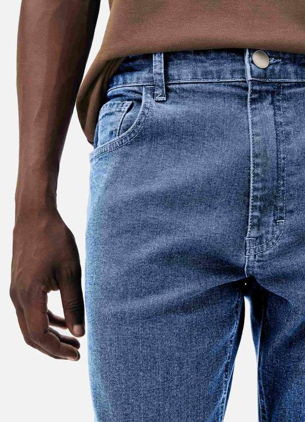 Hering - Calca Masculina Slim em Jeans Azul 2