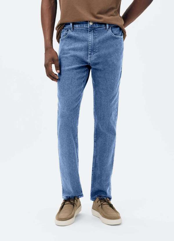 Hering - Calca Masculina Slim em Jeans Azul 4