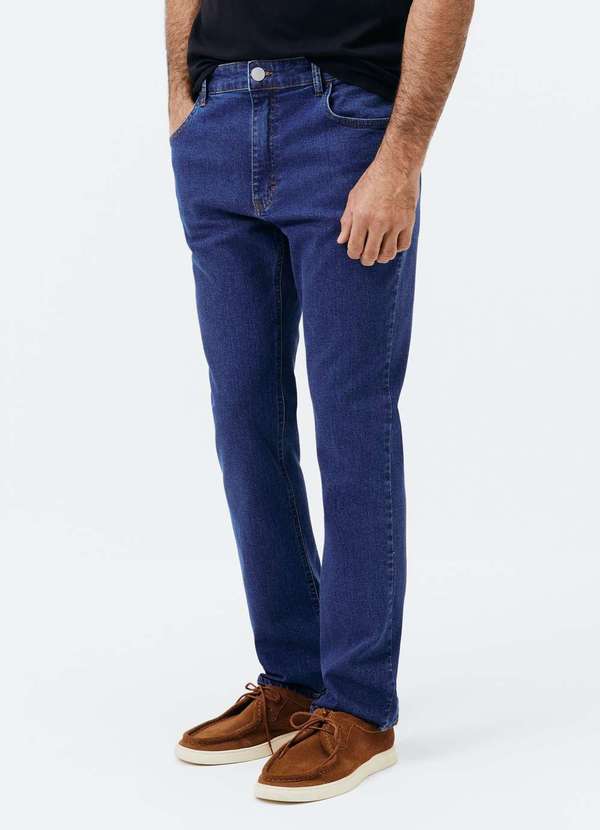 Hering - Calca Masculina Slim em Jeans Azul 2