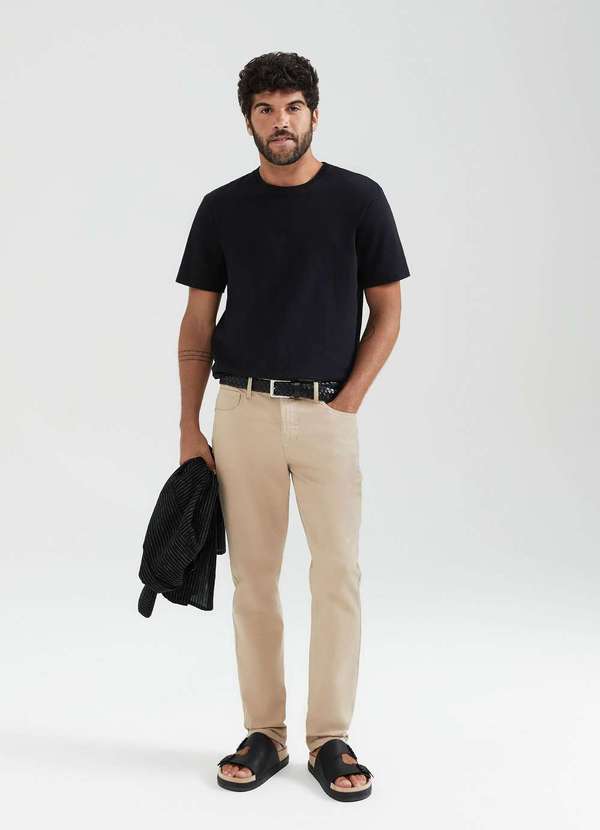 Hering - Calca Masculina Slim em Sarja Bege 2