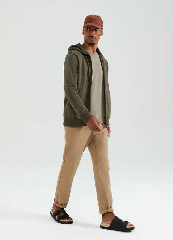 Hering - Calca Masculina Slim em Sarja Bege