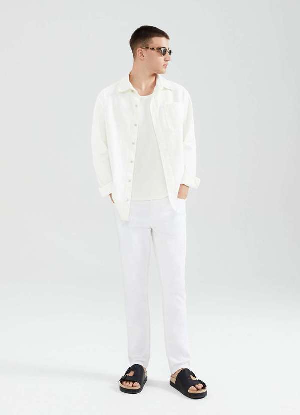 Hering - Calca Masculina Slim em Sarja Branco 2
