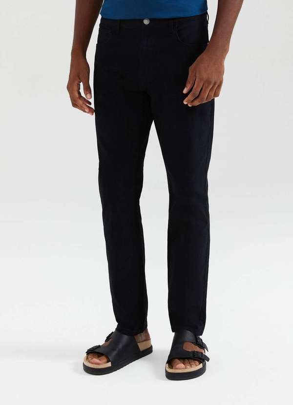 Hering - Calca Masculina Slim em Sarja Preto 3