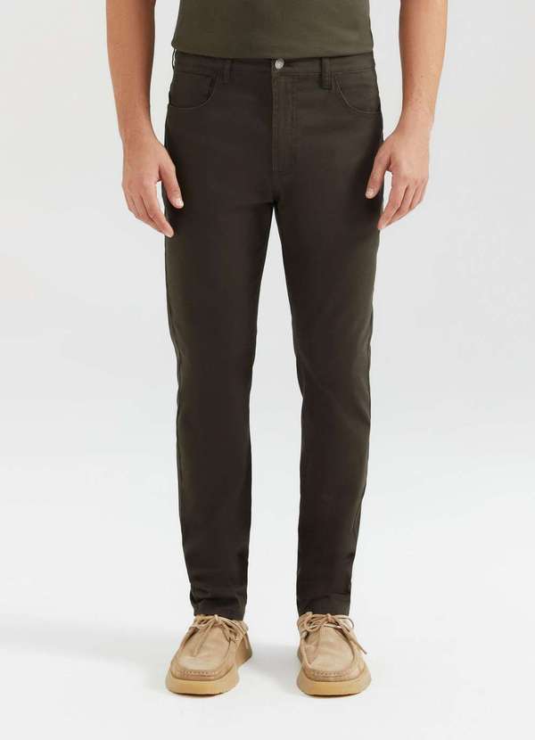 Hering - Calca Masculina Slim em Sarja Verde 3