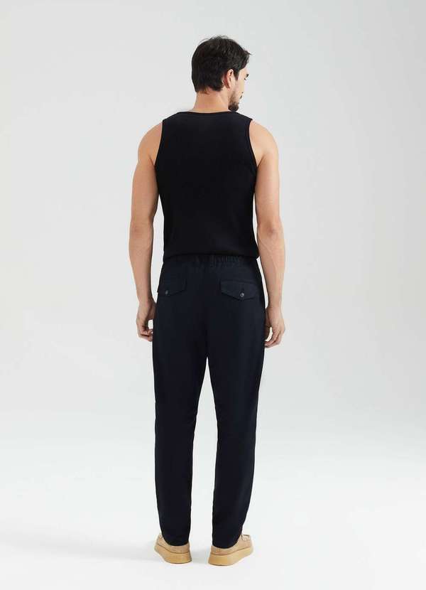 Hering - Calca Masculina Taper em Sarja com Linho Preto 4