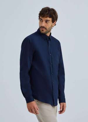 Hering - Camisa Basica Masculina Mangas Longas em Tecido - HERING