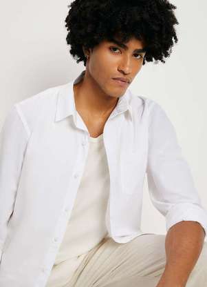 Hering - Camisa Basica Masculina Mangas Longas em Tecido - HERING