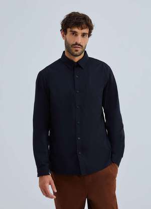 Hering - Camisa Basica Masculina Mangas Longas em Tecido - HERING