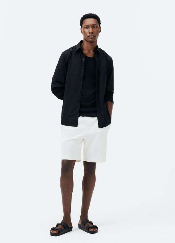 Hering - Camisa Basica Masculina Super Slim Manga Longa Preto 2