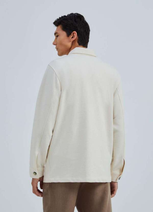 Hering - Camisa Masculina Manga Longa Texturizada Branco 3