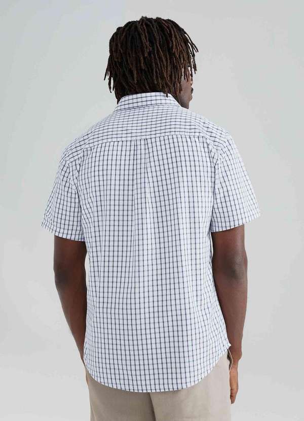 Hering - Camisa Masculina Slim Manga Curta Azul 3