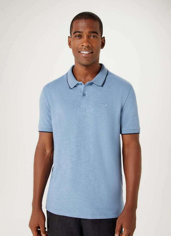 Hering - Camisa Polo Basica Masculina em Malha Texturizada Azul