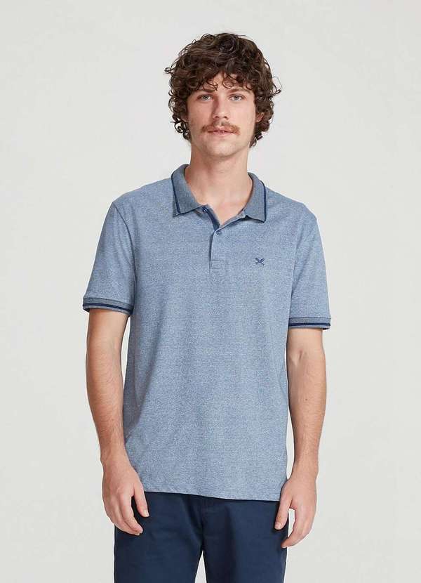 Hering - Camisa Polo Basica Masculina em Malha Texturizada Azul