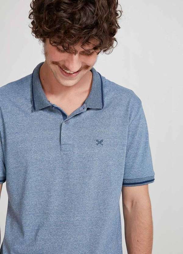 Hering - Camisa Polo Basica Masculina em Malha Texturizada Azul 2