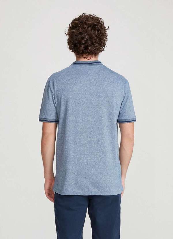 Hering - Camisa Polo Basica Masculina em Malha Texturizada Azul 3